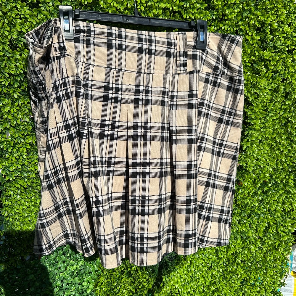 Plaid Tan Skirt